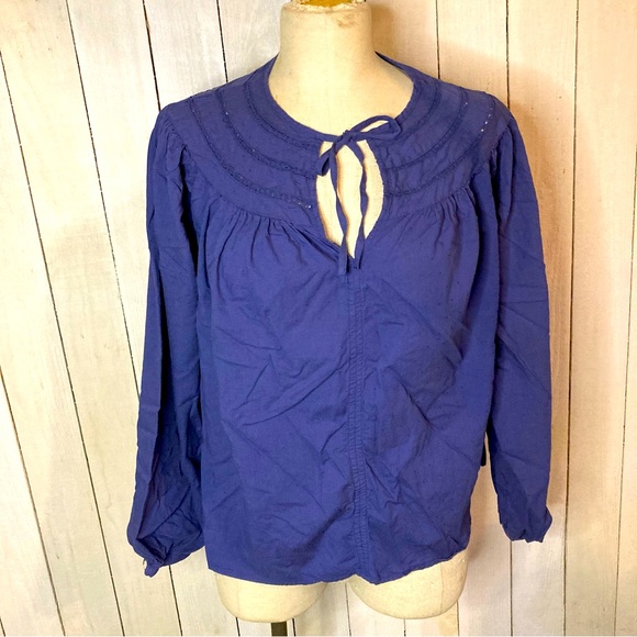 Universal Thread Blue Swiss Dot Flowy Boho Hippie Long sleeve Size S - Picture 2 of 6